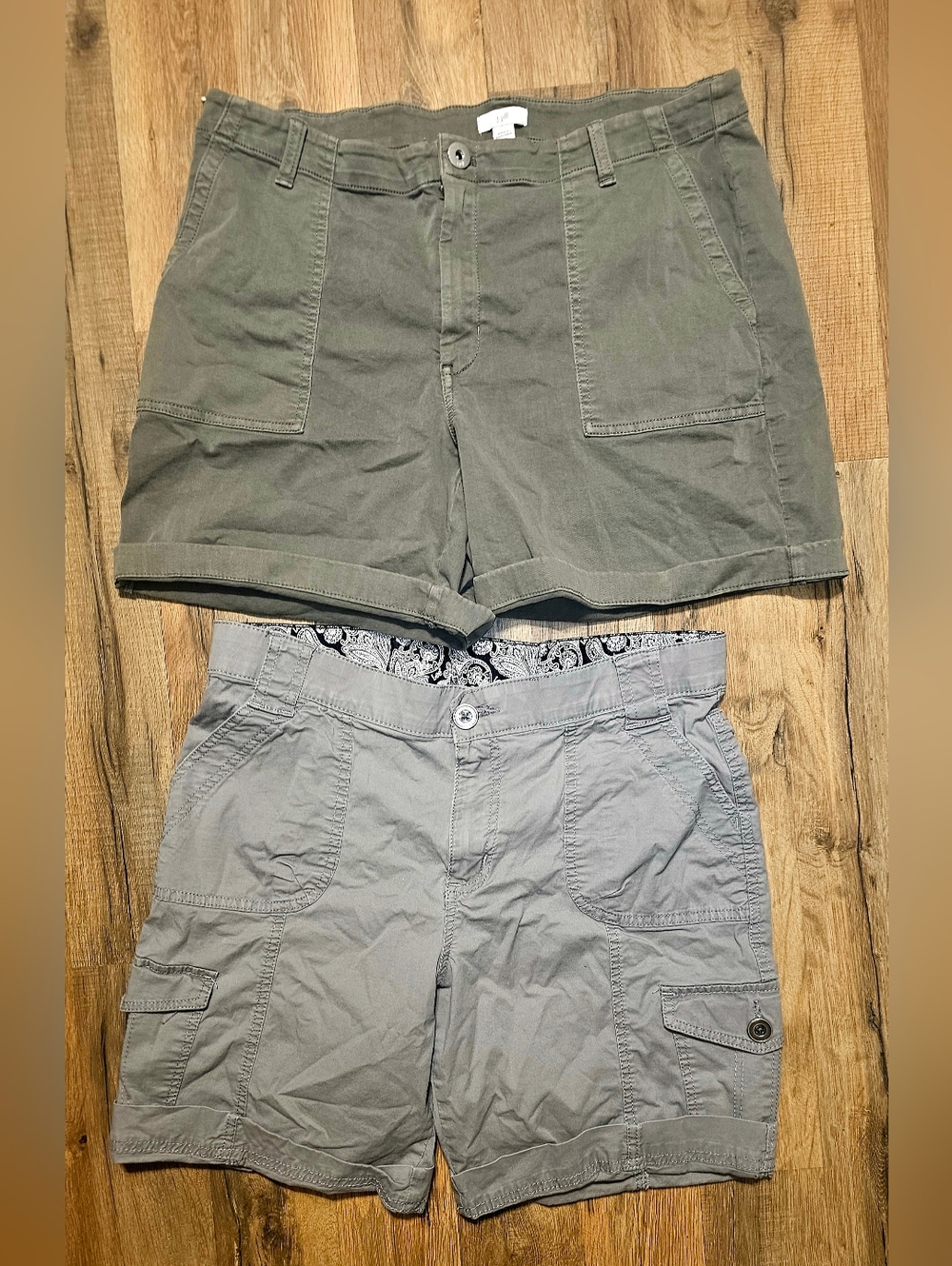 Two Pairs Cargo Shorts Lee  And J Jill Both Size 12
